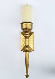 Vintage Gold Wall Candle Sconce Syroco