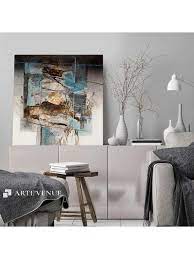 Arte Venue Grey Blue Canvas Wall Art