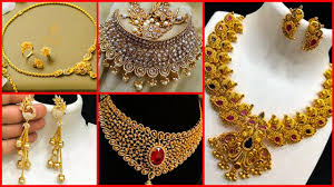 bridal gold haram and necklace design