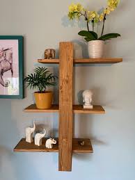 Solid Wood Wall Mounted Shelving Unit
