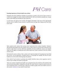 See homehealth coverage options, click link. Growing Importance Of Home Health Care Services By Feel Care Issuu