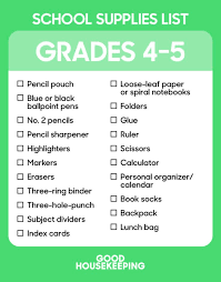 Grade 5 Back To School Shopping List gambar png
