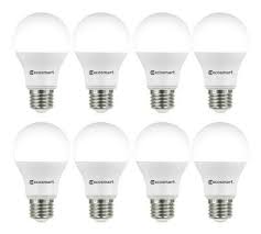 Ecosmart 8 Pack A19 60 Watt Equivalent Daylight 5000k Led Light Bulb