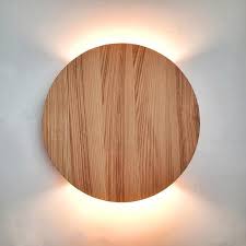 Up Down Light Round Wood Sconce Led