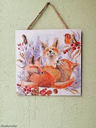 Fox Family Wall Decor Forest Animals