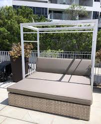 outdoor sofa bed with frame and canopy