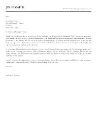 Cover Letter For Mechanical Design Engineer Mechanical Engineering
