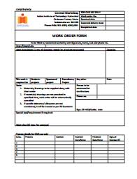 Work Order Template Free Download Create Edit Fill And Print