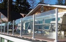 Frameless Glass Exterior Rail White