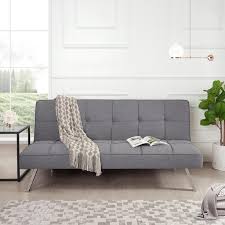 Homestock Gray Modern Futon Sofa Bed