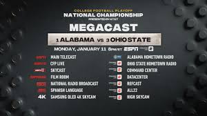 Watch full episodes of english college football playoffs national championship live and get the latest breaking news, exclusive videos and pictures, episode recaps and much more. Espn S Megacast Returns With 14 Presentations For College Football Playoff National Championship On Monday Jan 11 Espn Press Room U S