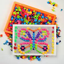 Bộ đồ chơi 296 hạt nhựa nấm xếp hình - Guty Kids