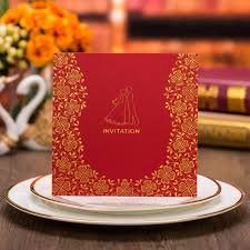 personalized red hindu wedding card