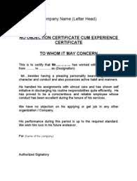 Share this and spread the love. Noc Experience Certificate