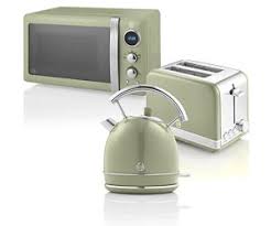 swan retro microwave kettle toaster