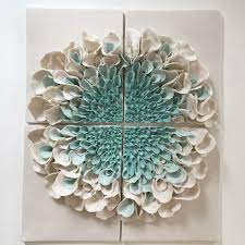 Ceramic Dahlia Flower Wall Sculpture