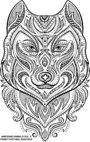 Here are complex coloring pages for adults of animals. The Wolf From Awesome Animals 5 Free Coloring Pages Coloring Pages Cool Coloring Pages