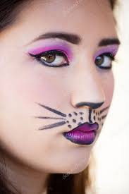 in cat makeup stock photo by