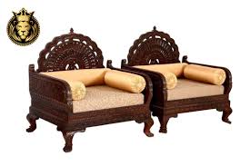 rajasthani style teak wood carved sofa set
