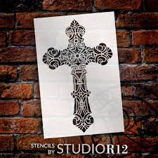 Ornamental Cross Stencil By Studior12