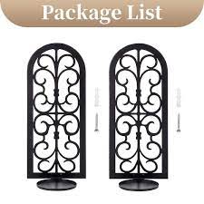 Metal Candle Sconces Hanging Wall Candle Holders Set Of 2 Black Vintage Wall Mounted Sconce