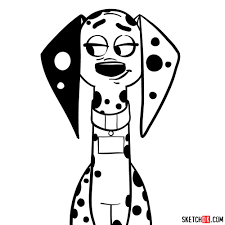 How to draw Delilah Dalmatian - Sketchok easy drawing guides