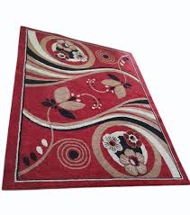 rectangular red polyester floor carpet