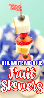 Love this one (this is super easy for little hands to prep, btw!) from passion for savings. Red White Blue Fruit Skewers Made With Happy