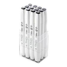 Shinhan Art 12 Set Cool Grey Touch Twin Brush Markers