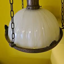 Milk Glass Pendant Lamp 1900s