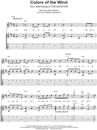 Dm7 em can we paint with all the colors of the wind. Colors Of The Wind From Pocahontas Guitar Tab In D Major Download Print Sku Mn0100094