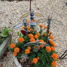 Dragonfly Stained Glass Garden Stakes