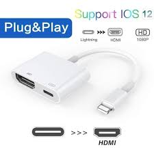 Apple Mfi Certified Lighting To Hdmi Adapter Converter Iphone To Hdmi Digital Av Adapter 2 In 1 Plug And Play 1080p Hd Tv Connector Compatible With Iphone Ipad Ipod Models On Tv Monitor Projector Walmart Com