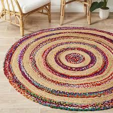 rug natural jute cotton round area rug