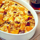 breakfast bread pudding with peaches   ww