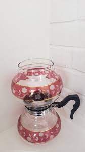 Glass Red Stripe Coffee Pot Kent Glass