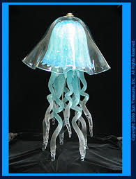 Jellyfish Lamp Double Dome Art Glass