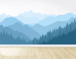 Mountain Wall Decal Forest Wall Mural