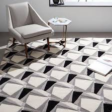 roar rabbit geometrical gray black rug