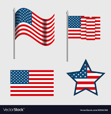usa emblems set patriotic symbol