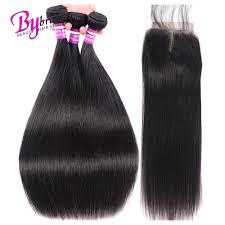 Malaysian Straight Hair Bundles With Closure Deals Weave