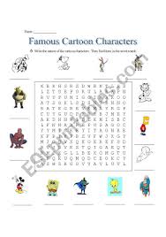 famous cartoon characters esl