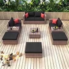 Brown Wicker Furniture Sofa Set