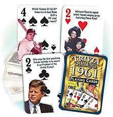 This covers everything from disney, to harry potter, and even emma stone movies, so get ready. Amazon Com 1961 Trivia Challenge Playing Cards Regulation 54 Card Deck Toys Games