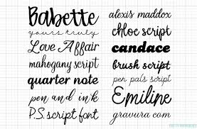 Script typefaces are based upon the varied and often fluid stroke created by handwriting, pretty much like the cursive fonts just typically more elegant. All About Cricut Fonts The Best Fonts In Cricut Design Space