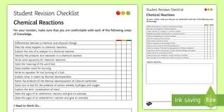 Chemical Reactions Student Revision