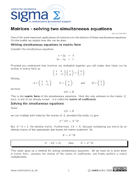 solving two simultaneous equations