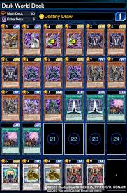 Each playable character in the game has 3 skills, unlocked by periodically leveling up at level 4, 13 and 20. Dark World Deck I Was Working On For A While Sorta Proud Of It Duellinks