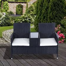 Outsunny Rattan Chair Set W Middle Tea