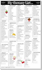 Healthy Grocery Shopping Printables Grocery Lists Shopping List